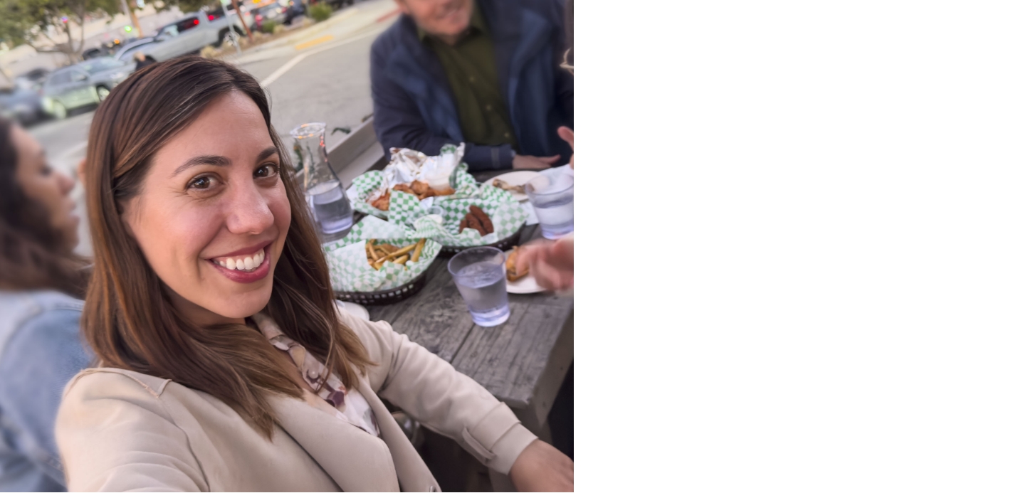 Woman who is taking MYFEMBREE® (relugolix, estradiol, and norethindrone acetate) for her endometriosis pain, takes a selfie. Not an actual patient.