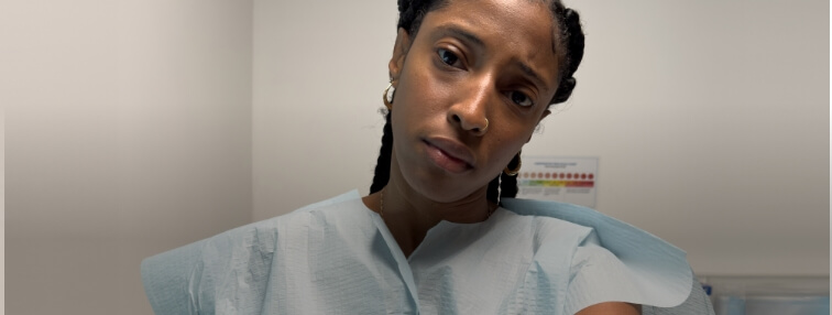 Woman experiencing endometriosis pain. Not an actual patient.